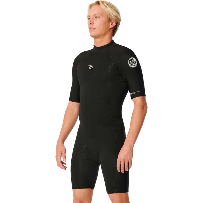 2024 Rip Curl Hombres Dawn Patrol 2mm Back Zip Shorty Neopreno 11KMSP - Black